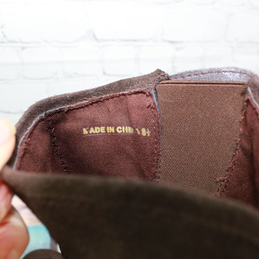 Dolce Vita Brown Suede Buckles Mid Calf Cuban Heel Boots Size 8.5 - Picture 8 of 9